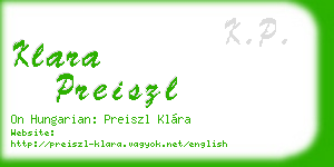 klara preiszl business card