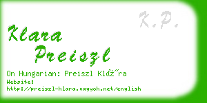 klara preiszl business card